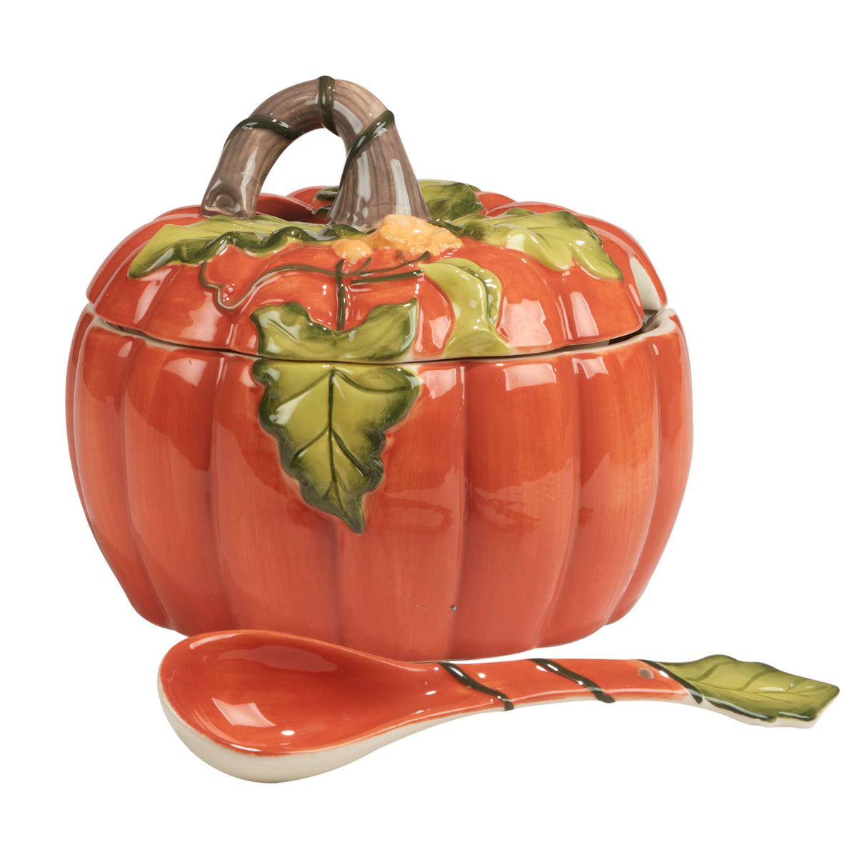 Harvest Morning Fall Pumpkin Tureen w Ladle 2.75 qt.