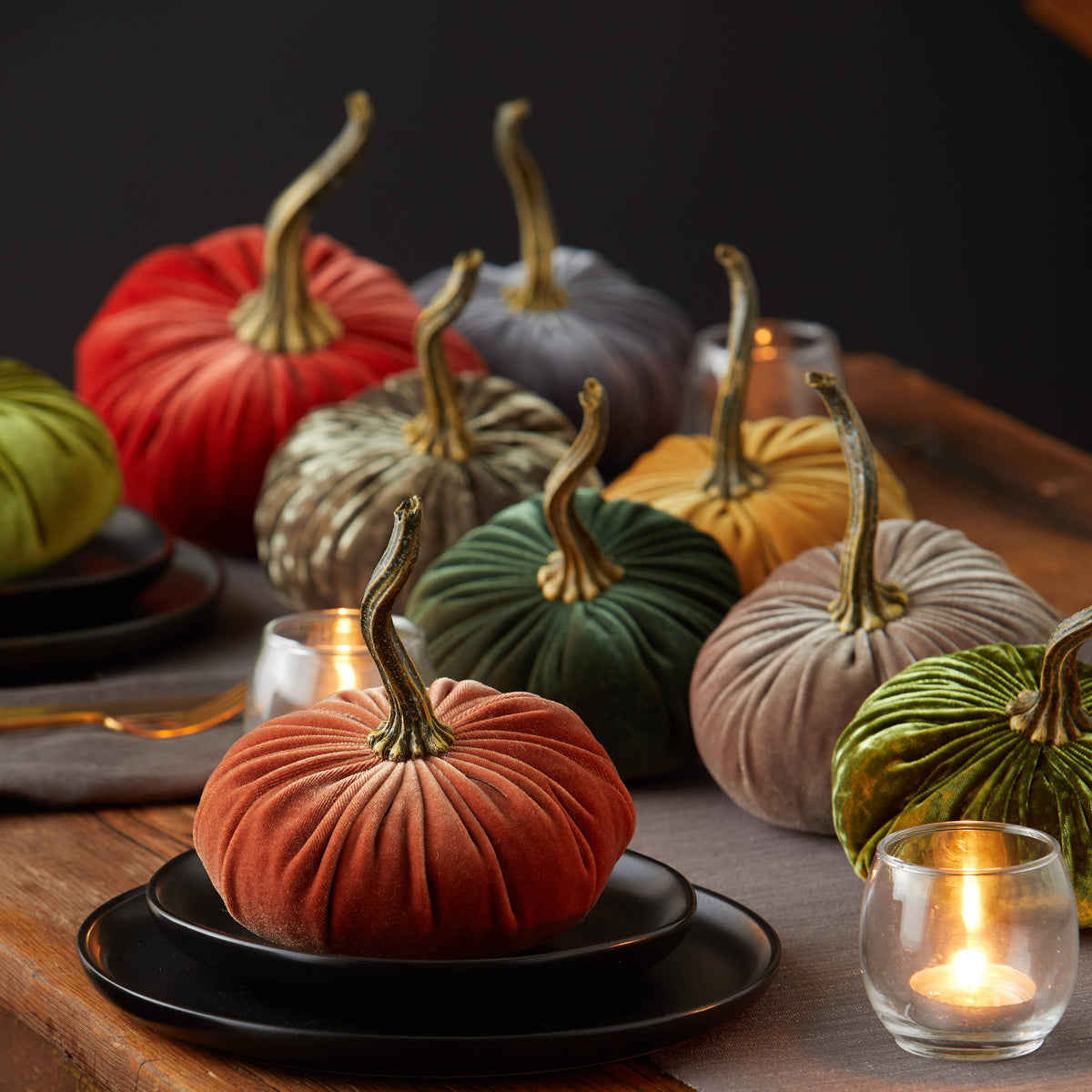 Pumpkin Small Velvet, Valentine's mantel, Autumn table, Gift